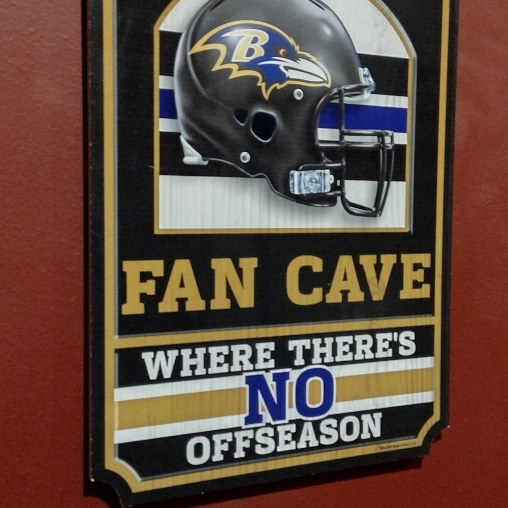 Baltimore Ravens Wood Fan Cave Sign